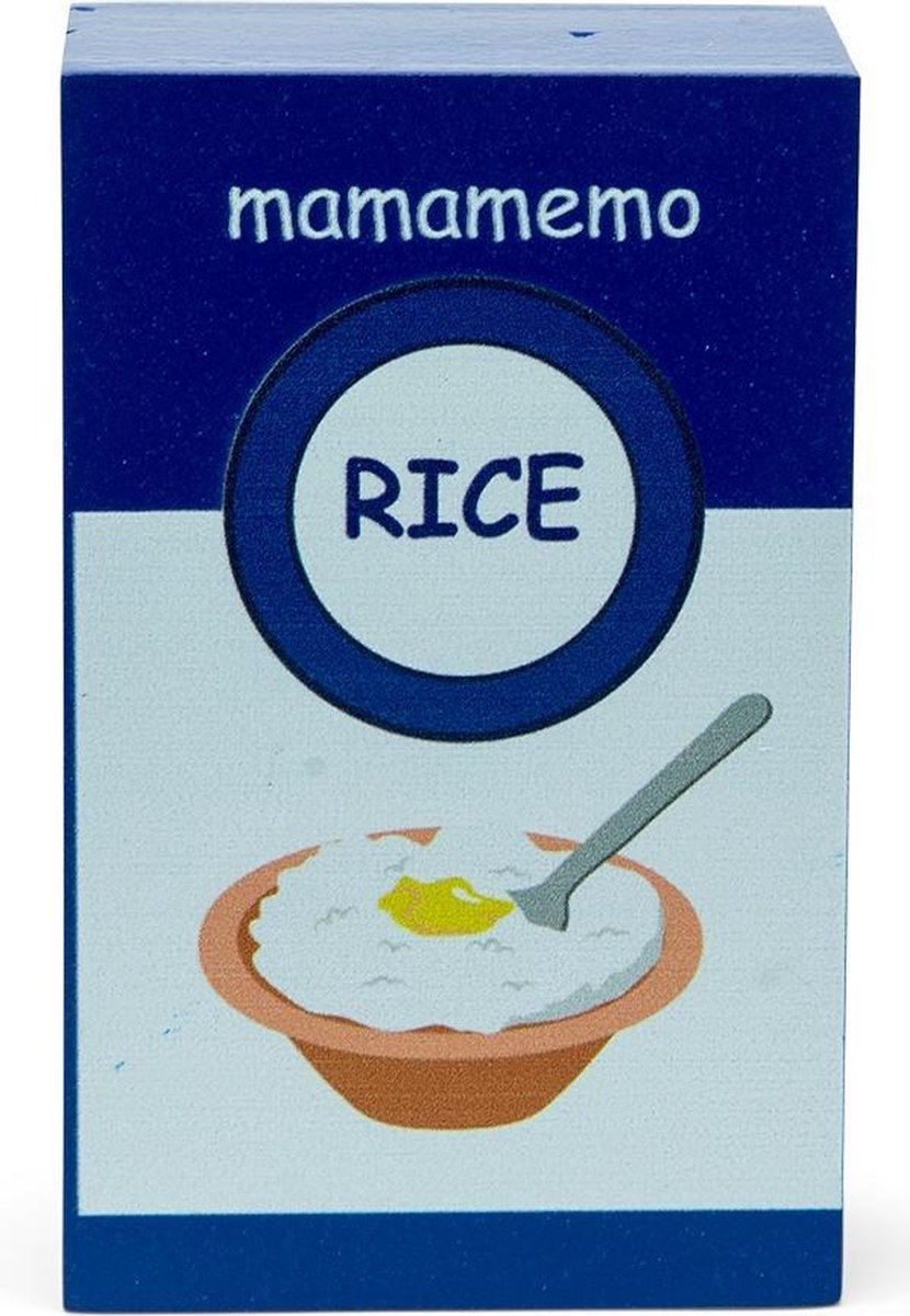 Mamamemo Pak Rijstpudding 10 Cm Hout Blauw/wit