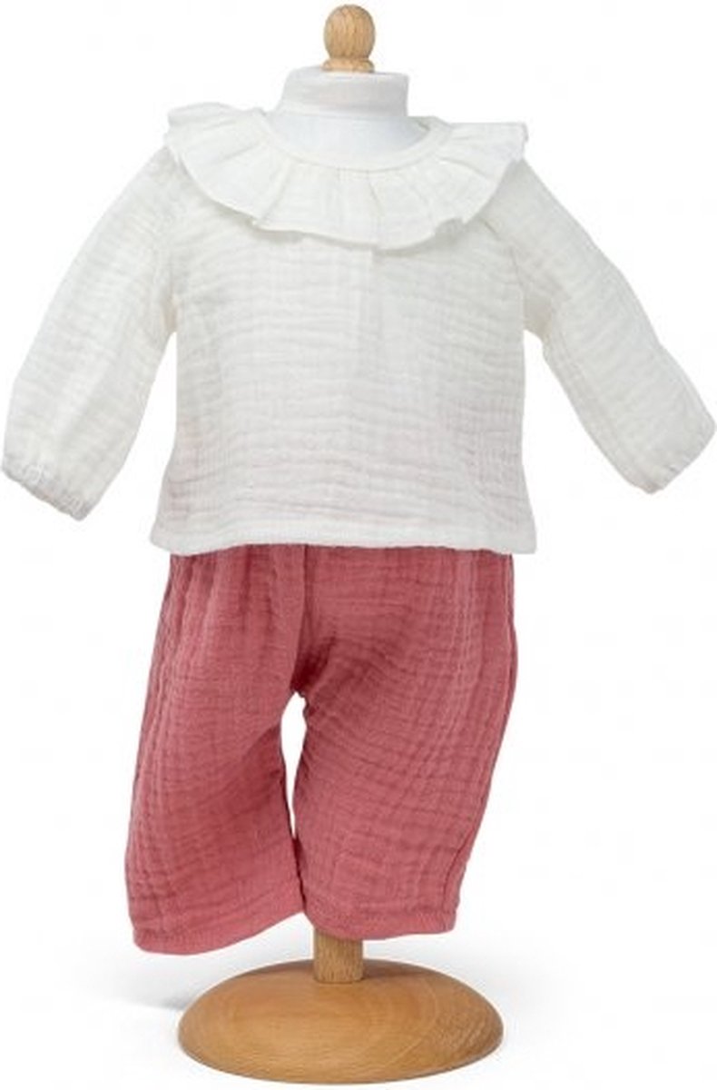 Mamamemo Roze Broek met Witte Blouse 38 - 41 cm