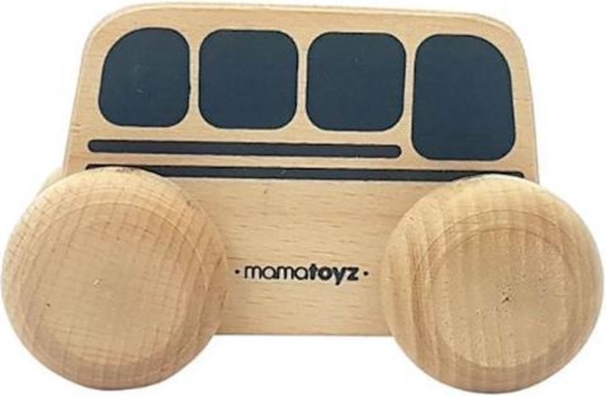 Mamatoyz Bus Junior 15 X 8 Cm Hout Naturel/zwart