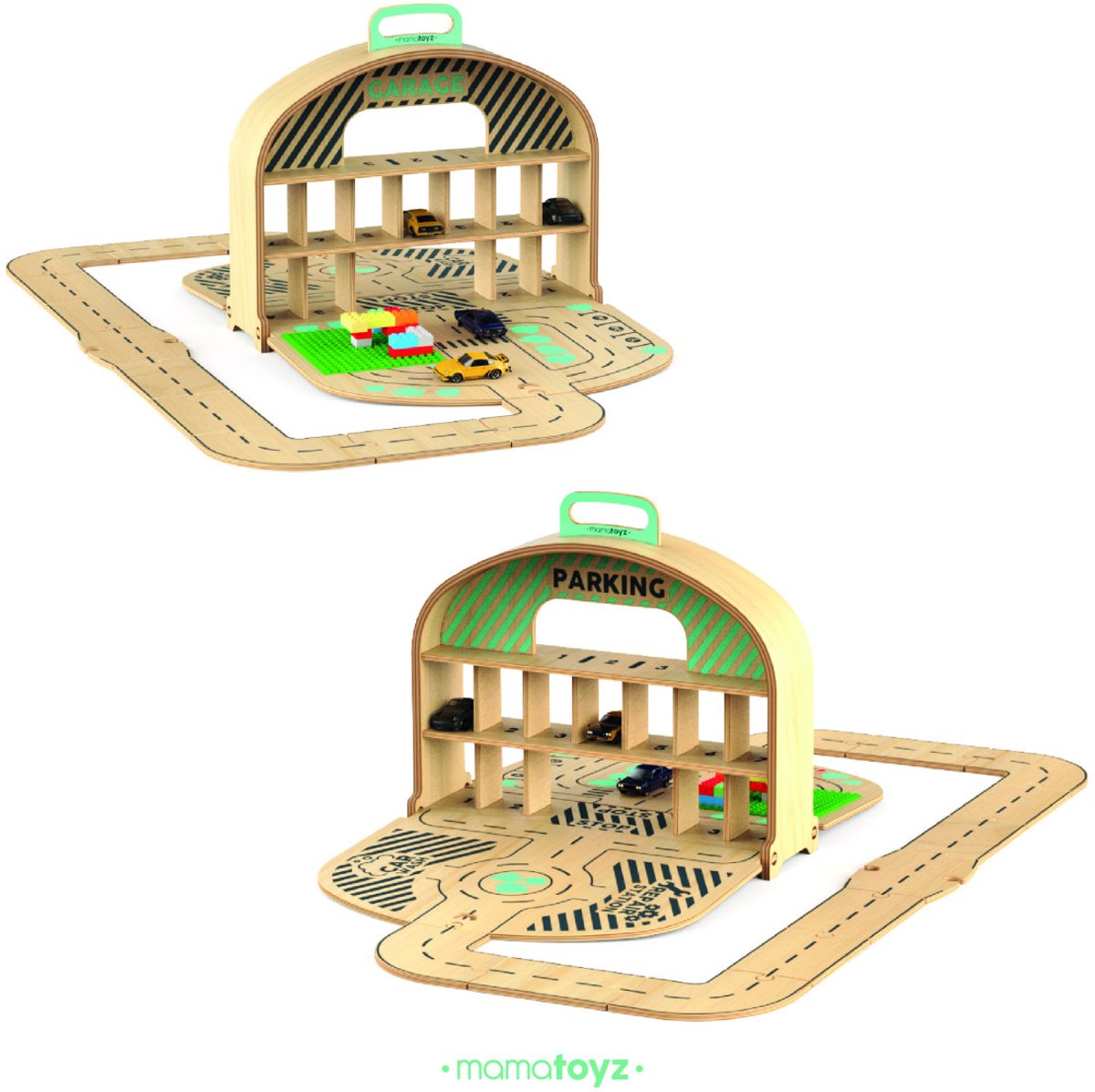   Carpark garage - in koffer - hout