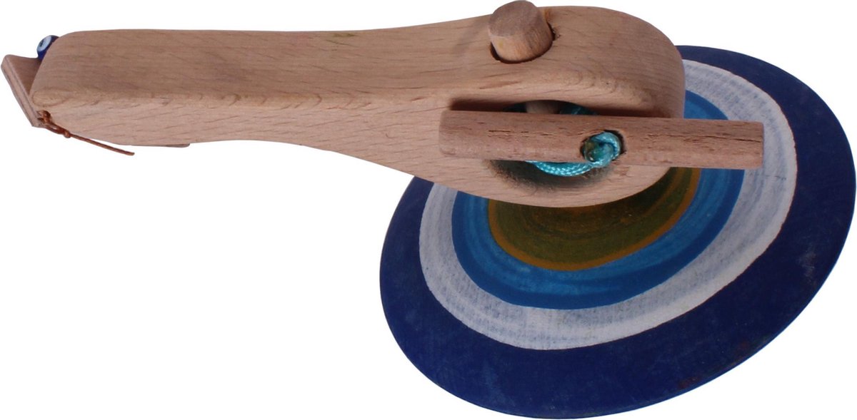 Mamatoyz Spinning Tol Hout 16 Cm Blauw/lichtblauw