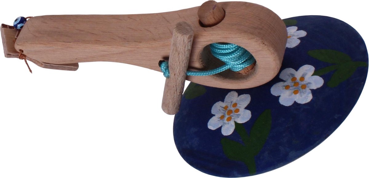 Mamatoyz Spinning Tol Hout 16 Cm Blauw/wit