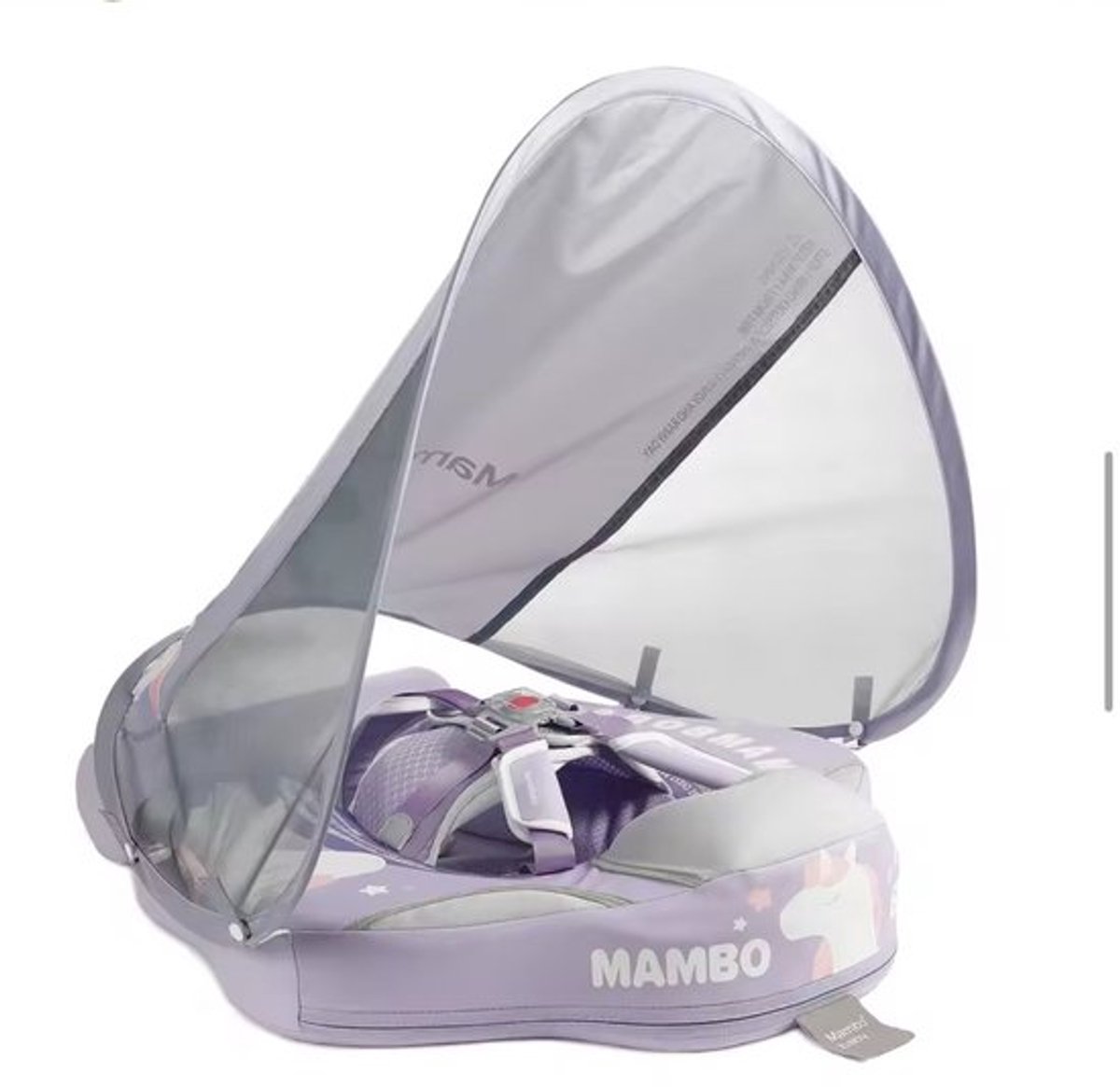   - baby float - Baby drijfband met schaduwscherm en voetensteun - Baby float - Zwemtrainer - Niet opblaasbaar - unicorn - paars - limited edition
