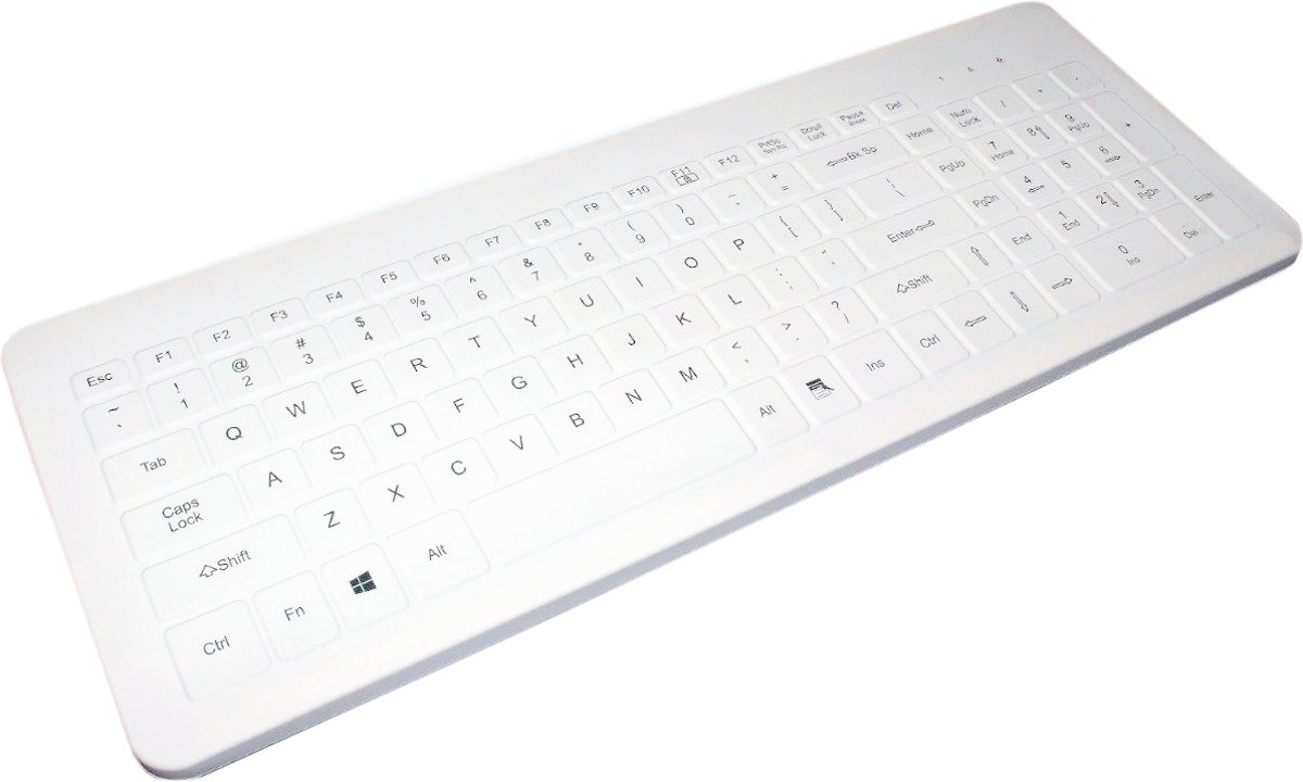 Hygienisch Toetsenbord Very Cool Flat, White US layout, QWERTY incl.drape