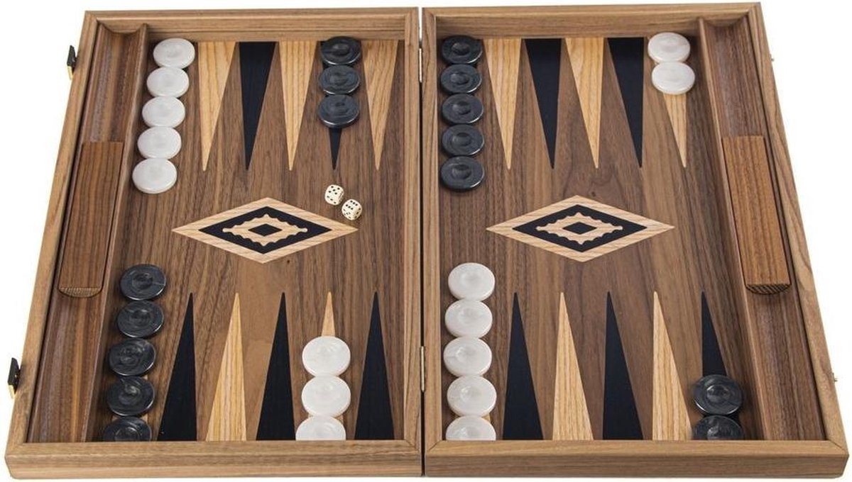 American Walnut Backgammon - 48 x 30 cm  Top Kwaliteit