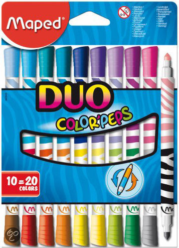 ColorPeps viltstift Duo - in kartonnen doos x 10