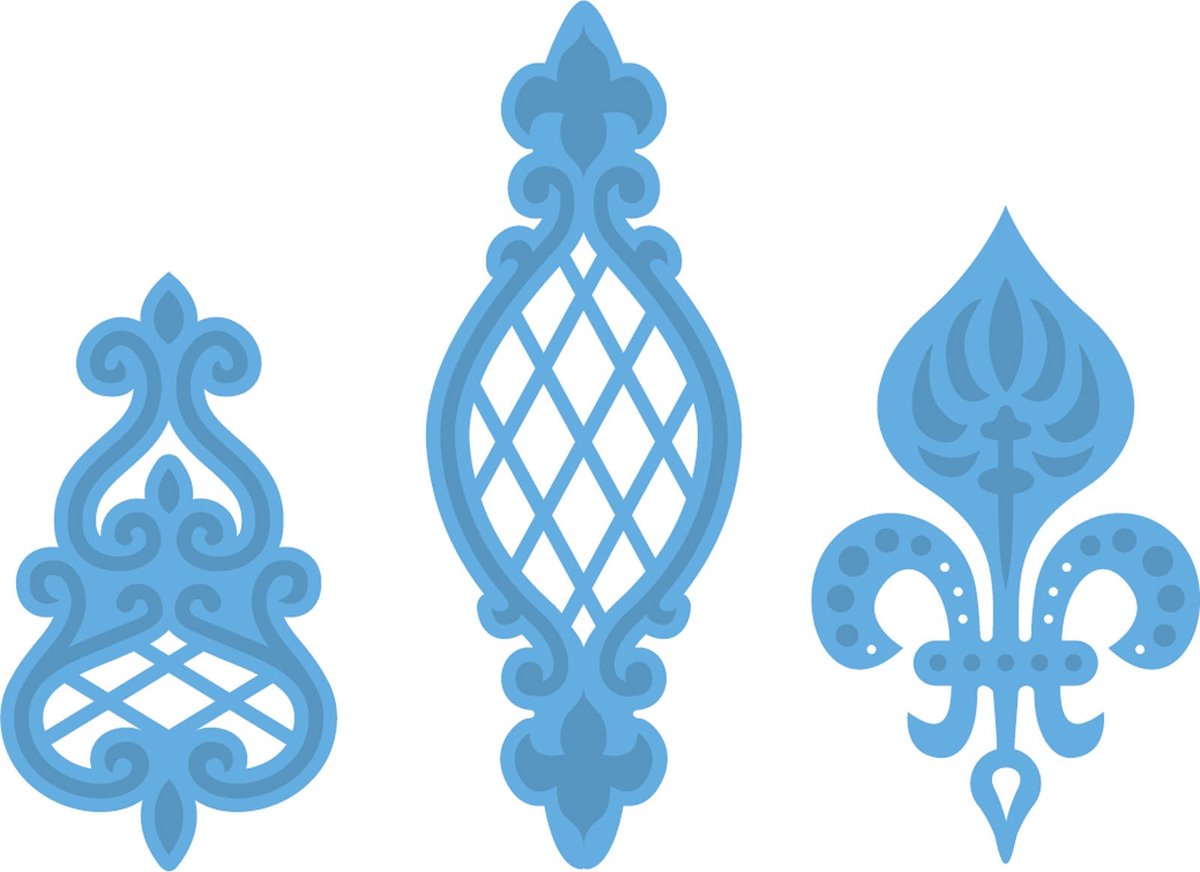 LR0273   Creatable Mal - Vintage 3 ornamenten - decoratie - ornament - franse tulp