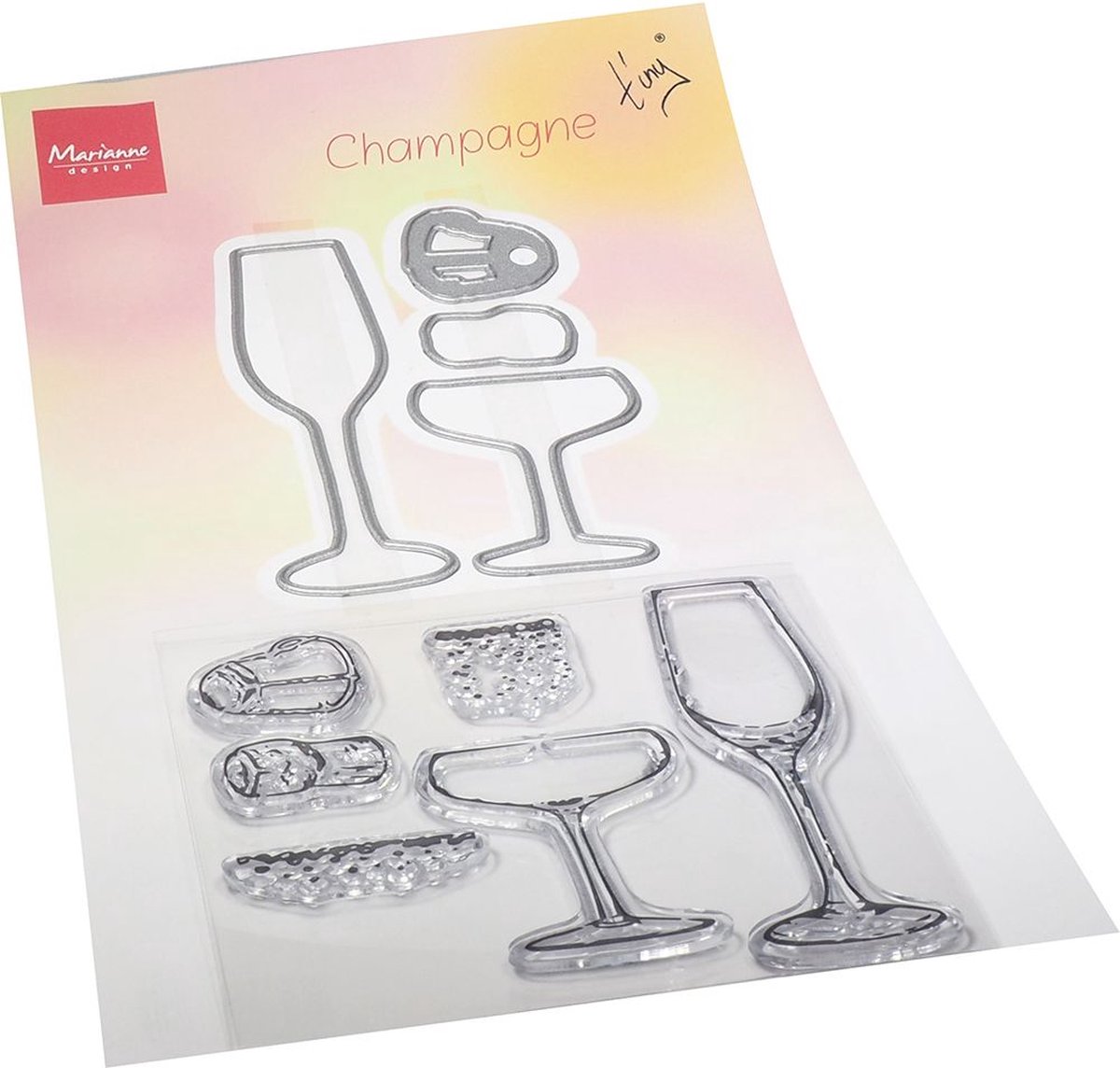 Marianne Design Clear stamp & mal - Tinys champagne