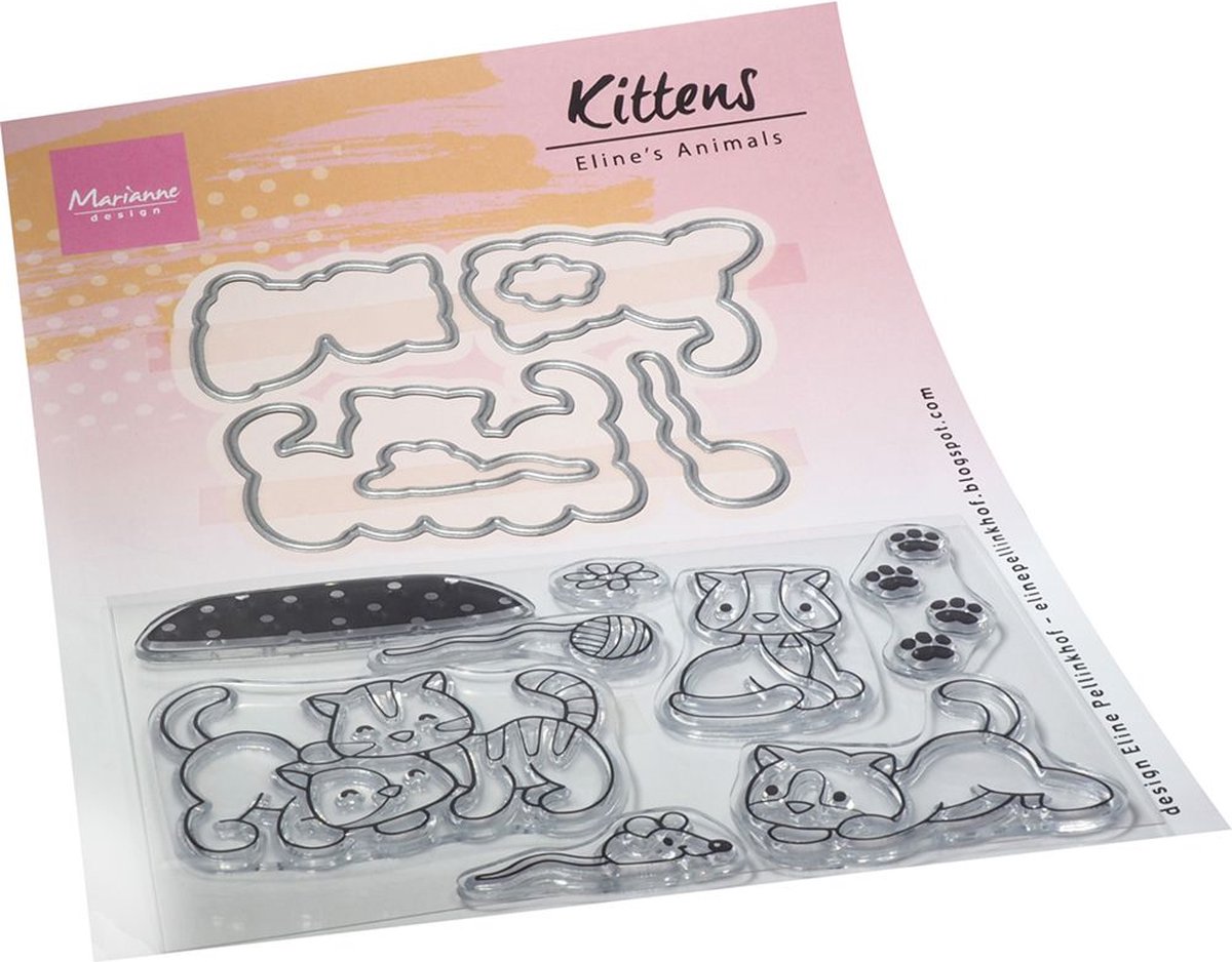 Marianne Design Clear stamps & dies Elines kittens