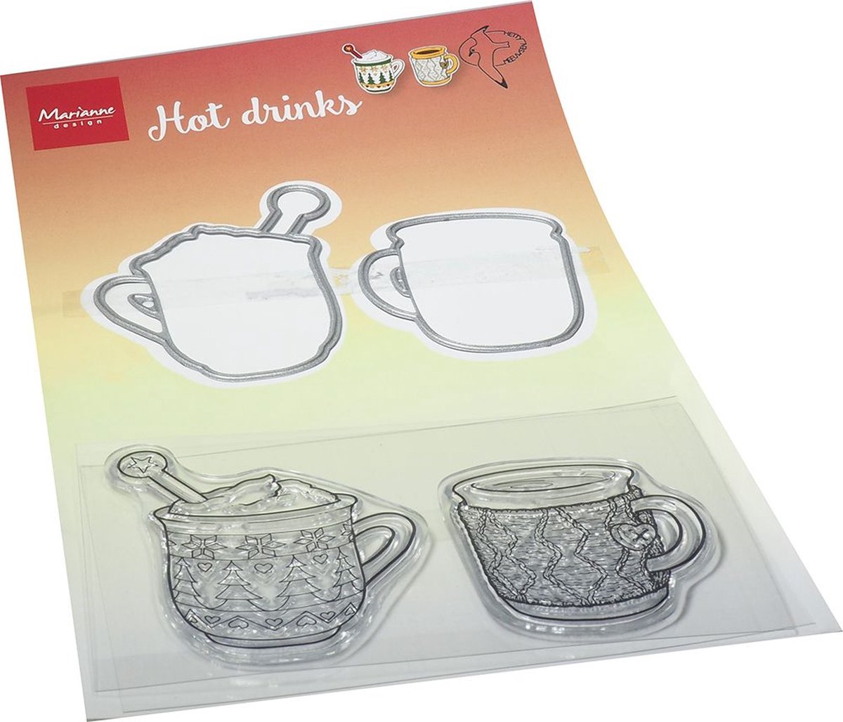 Marianne Design Clear stamps & mallen - Hettys hot drinks