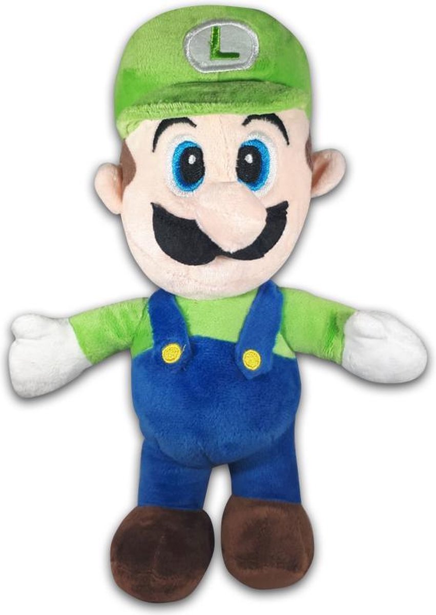 Pluche Mario Bros Knuffel Luigi 26 cm