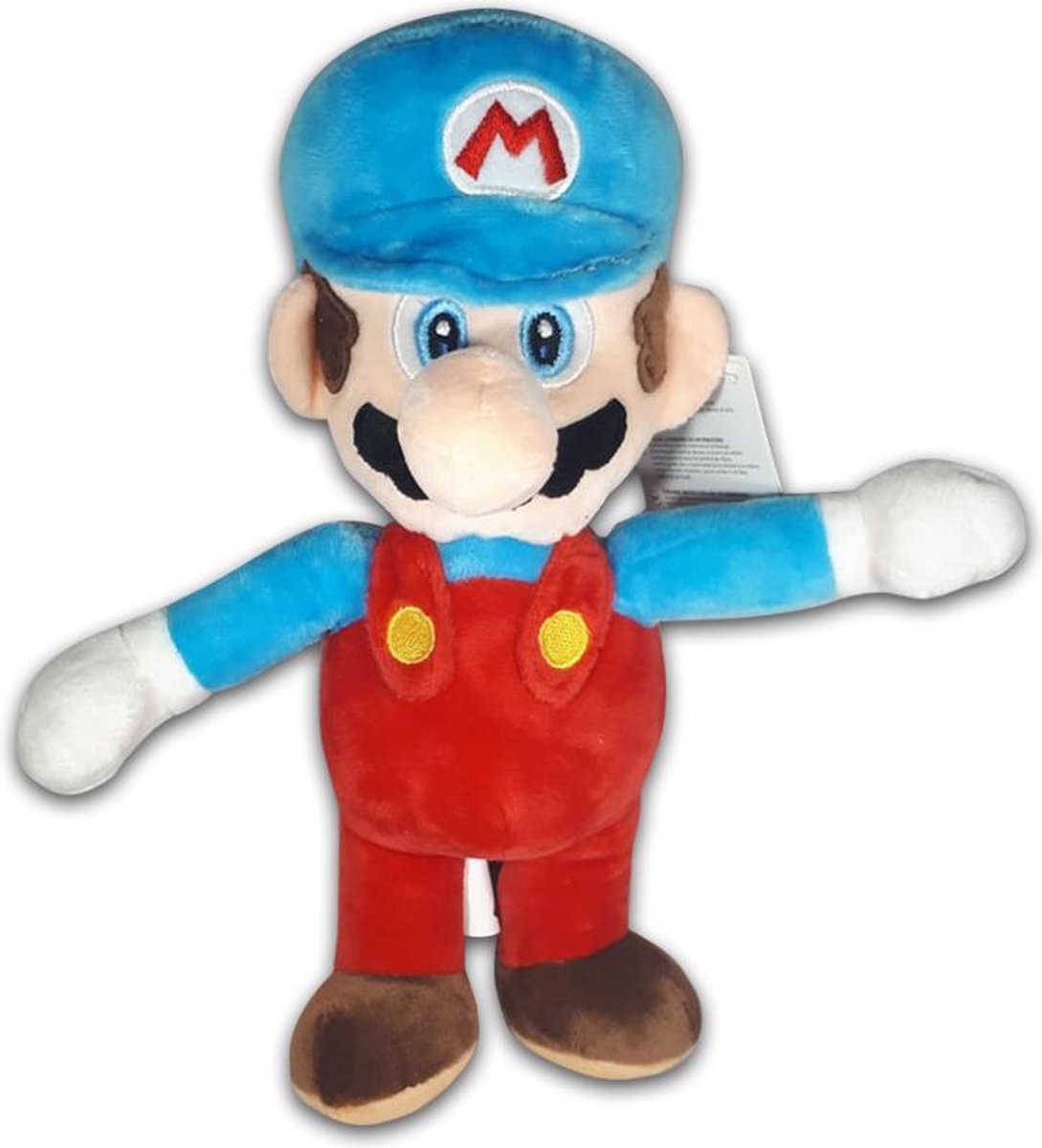 Pluche Mario Bros Knuffel Mario Blauw 30 cm