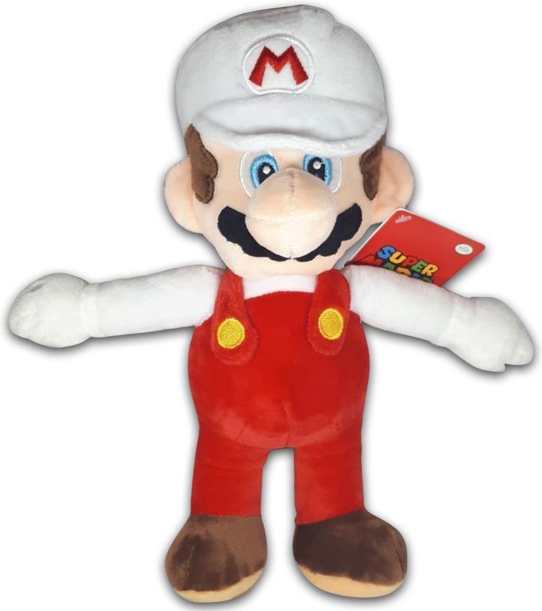 Pluche Mario Bros Knuffel Mario Wit 30 cm