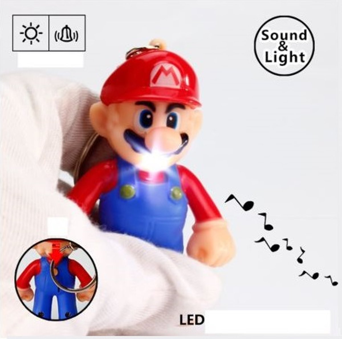 Super Mario sleutelhanger met licht en geluid