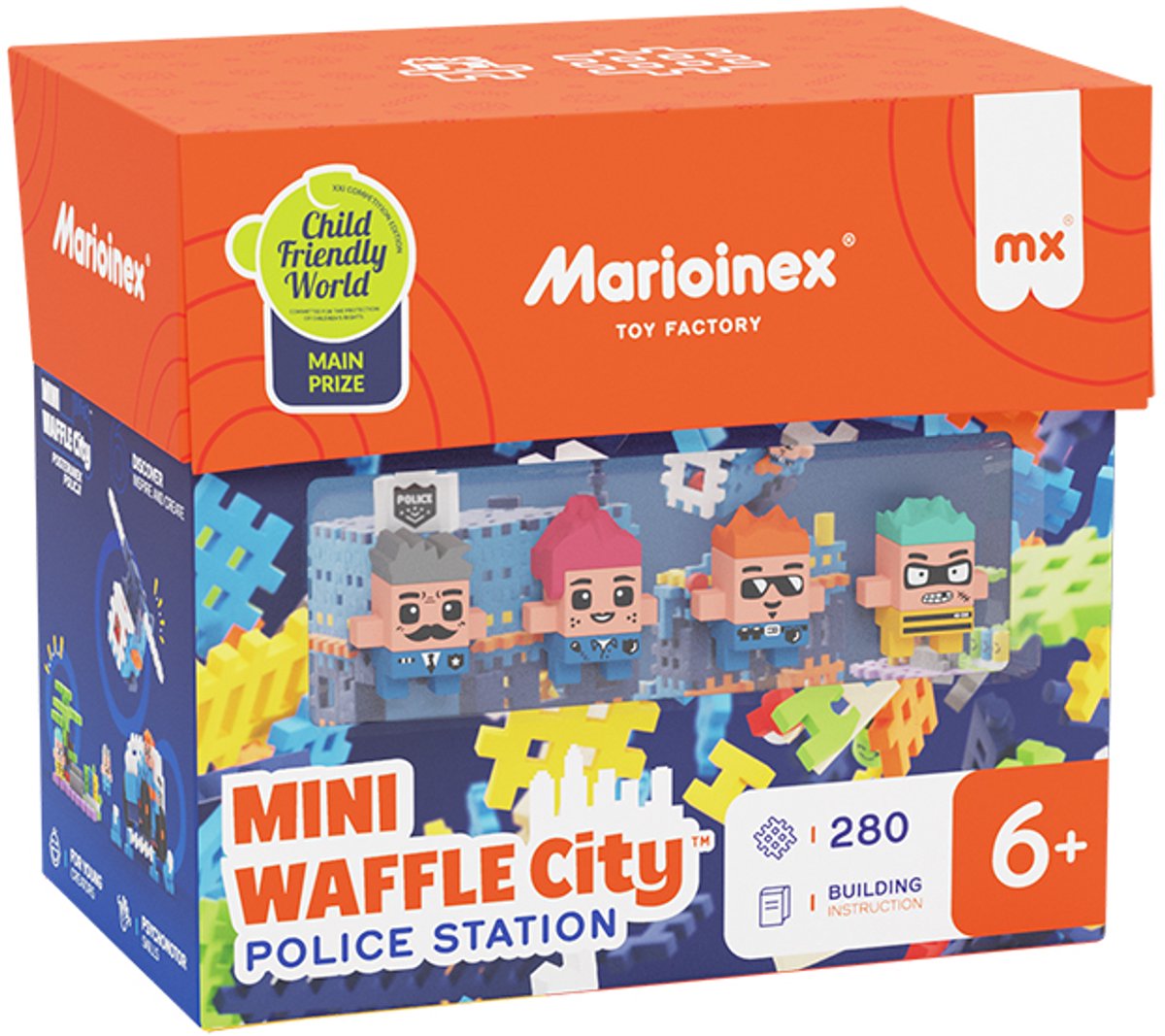 Marioinex bouwset Mini Waffle City Police Station - educatief speelgoed.