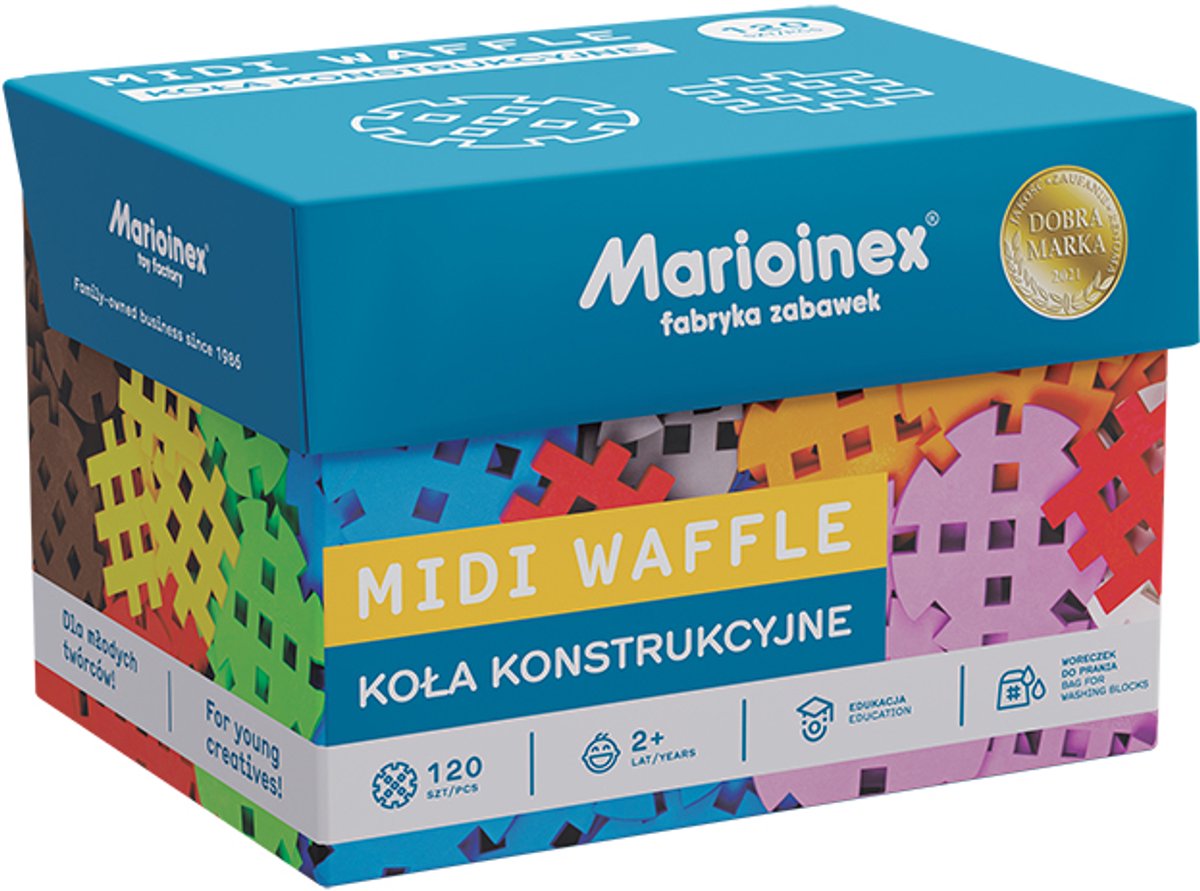 Midi wafel blokken wielen 120 stuks - Marioinex - vanaf 24 maanden