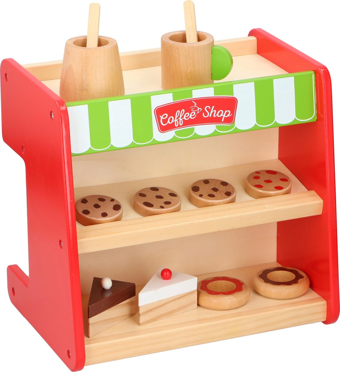 Marionette Wooden Toys - Speelgoed Koffiezetapparaat en Winkel - Houten Set 2-in-1