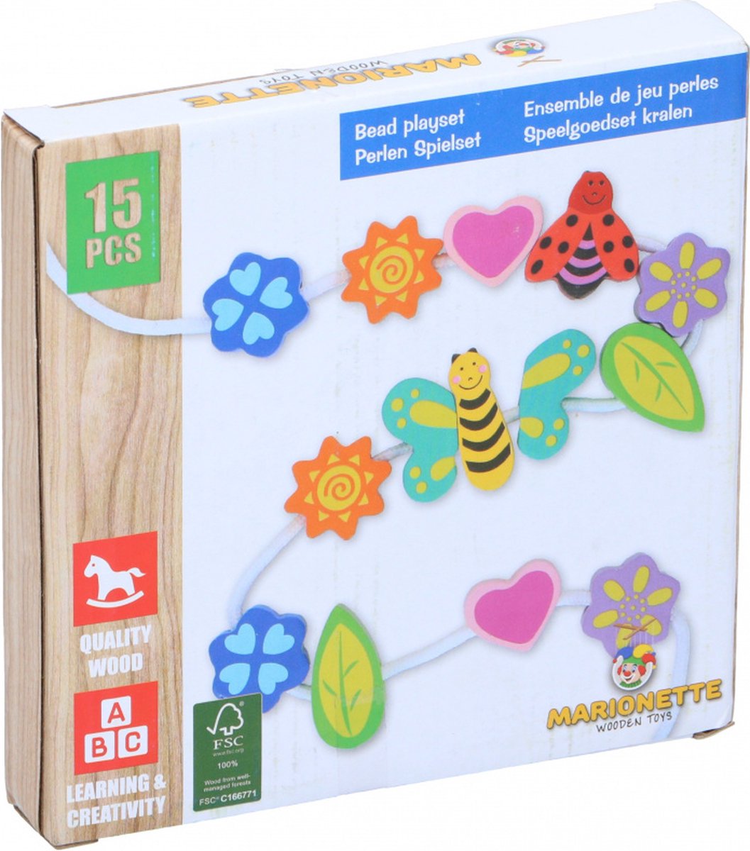 Marionette Wooden Toys Kralenkoord (15 stuks)