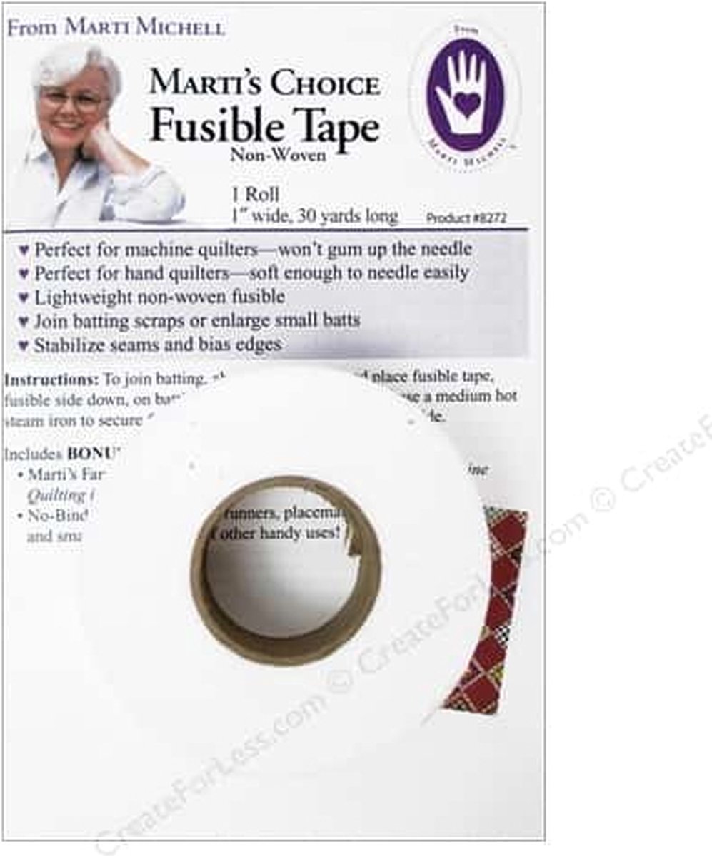 Martis Choice Fusible Tape, 1 inch wide, 30 yards long, 1 roll per package.