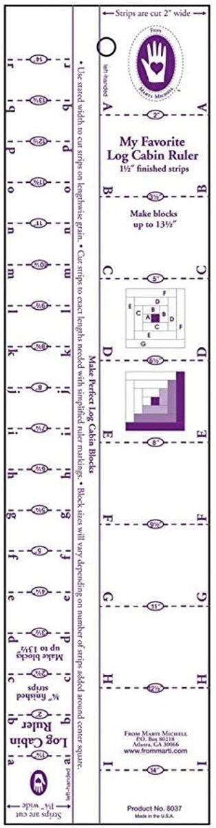 Quilt Ruler Liniaal Marti Michell 8037 My Favorite Log Cabin 1,5 inch