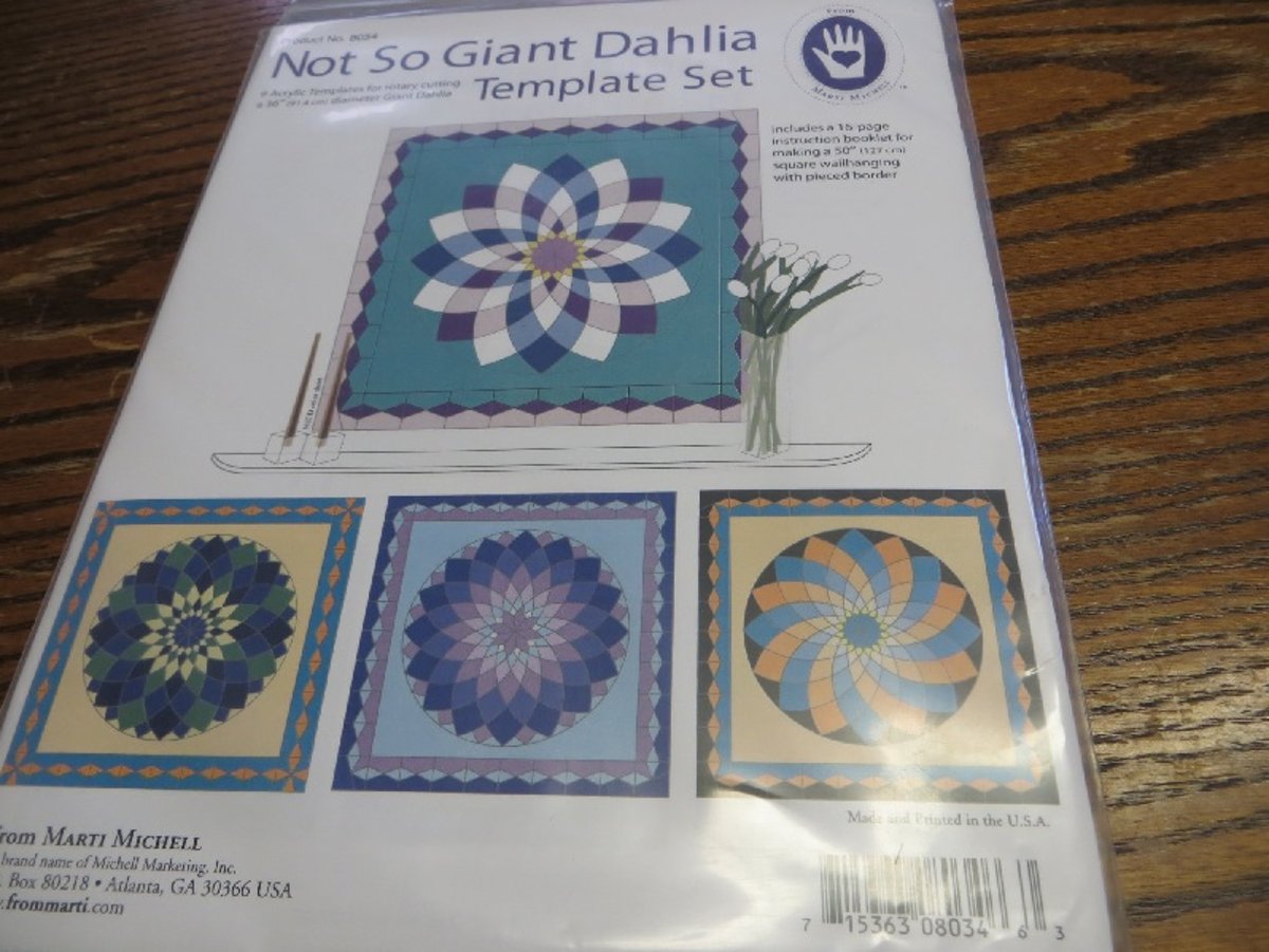 Quilt Template Set Marti Michell 8034 Not So Giant Dahlia