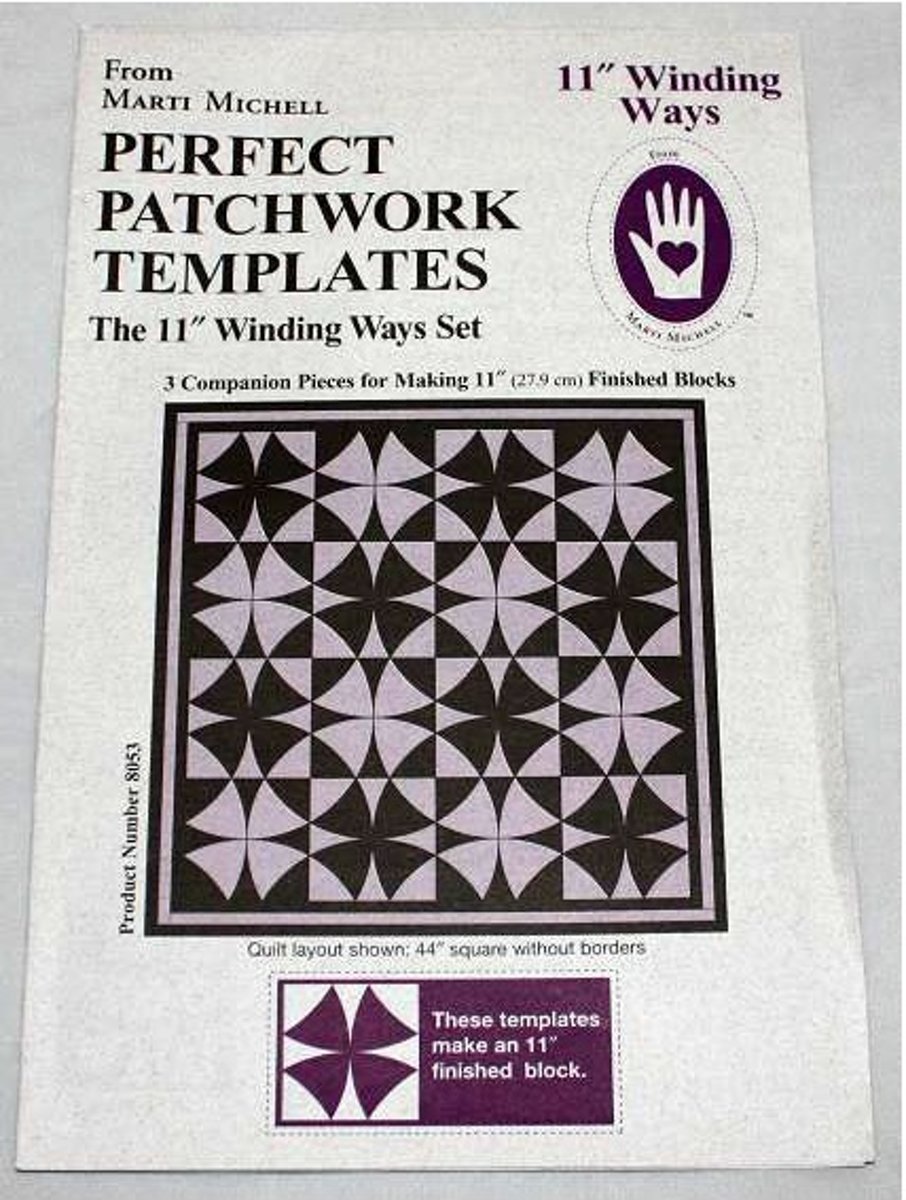 Quilt Template Set Marti Michell 8053 Winding Ways 11 Inch