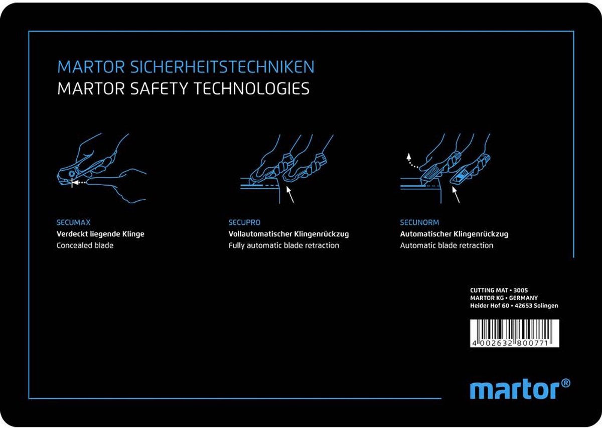 MARTOR   Kunststof (l x b x h) 210 x 148 x 3 mm Zwart 1 stuk(s)