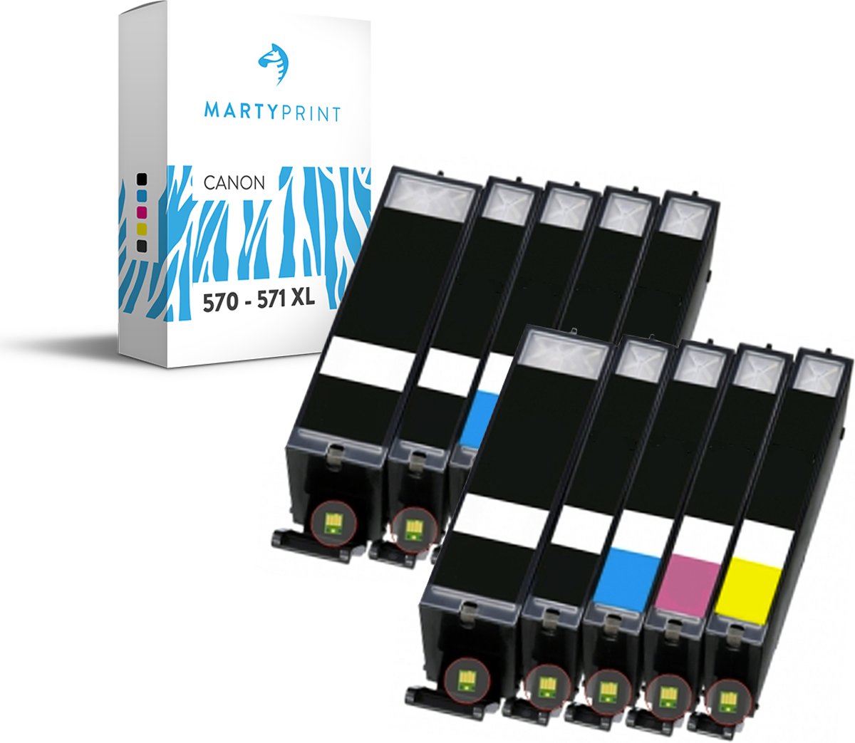 MartyPrint - 2x Canon PGI-570 CLI-571 XXL Multipack