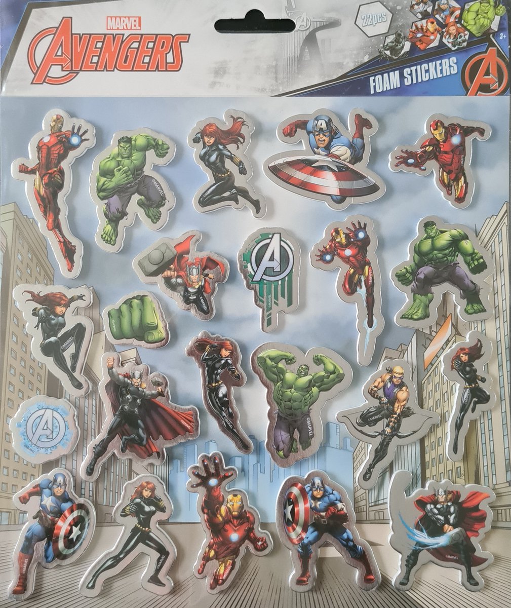 Avengers Foam stickers - Stickers - Foam - Glimmend - Stoer - Cadeau - Kinderfeestje - Partijtje - Kleinheidje - Jongens - Meisjes