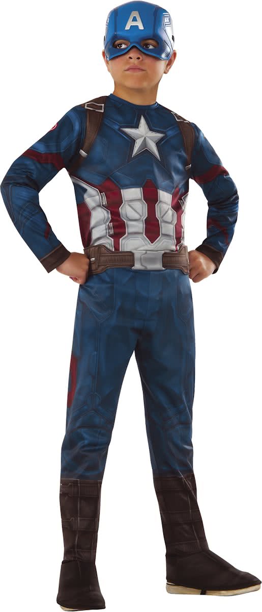 Klassiek Captain America™ Civil War kostuum voor jongens - Verkleedkleding - Maat 110/122