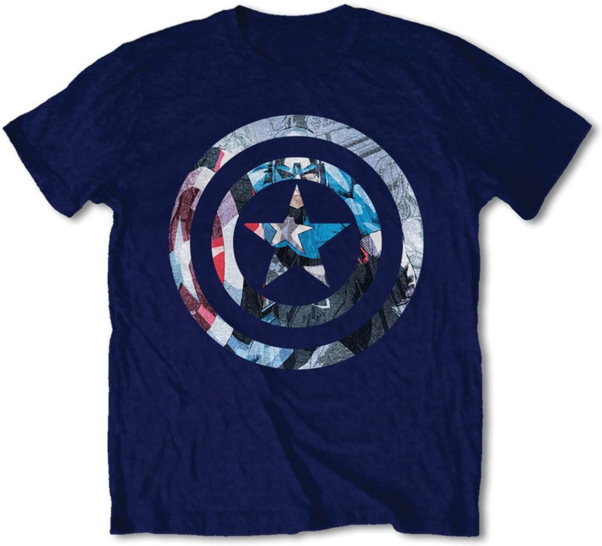 Marvel Comics - Captain America Knock-Out heren unisex T-shirt blauw - M