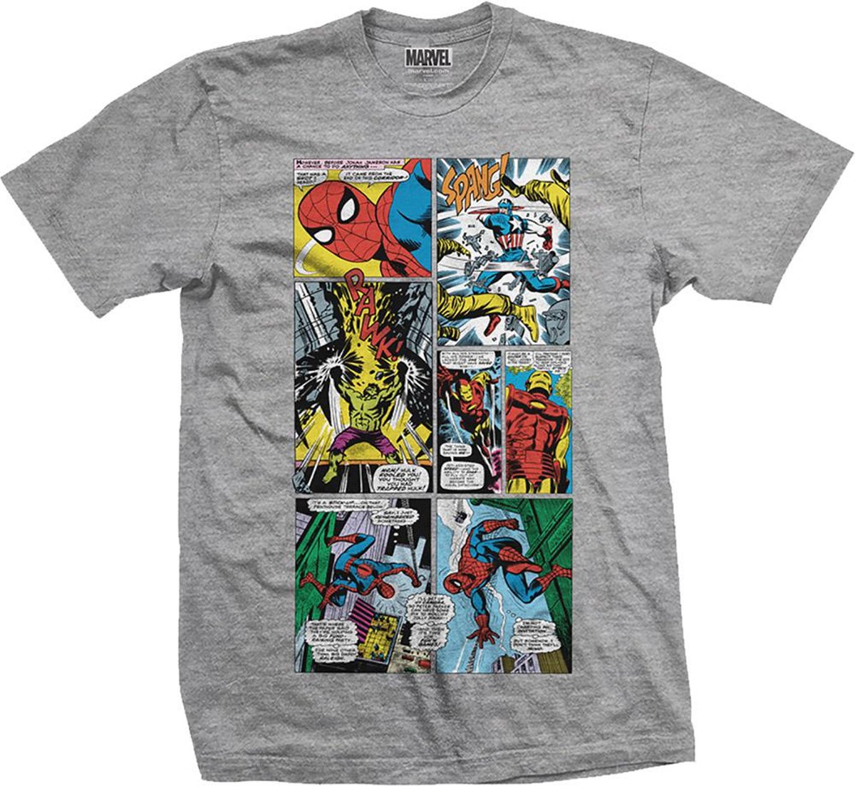 Marvel Comics - Panels heren unisex T-shirt grijs - XL