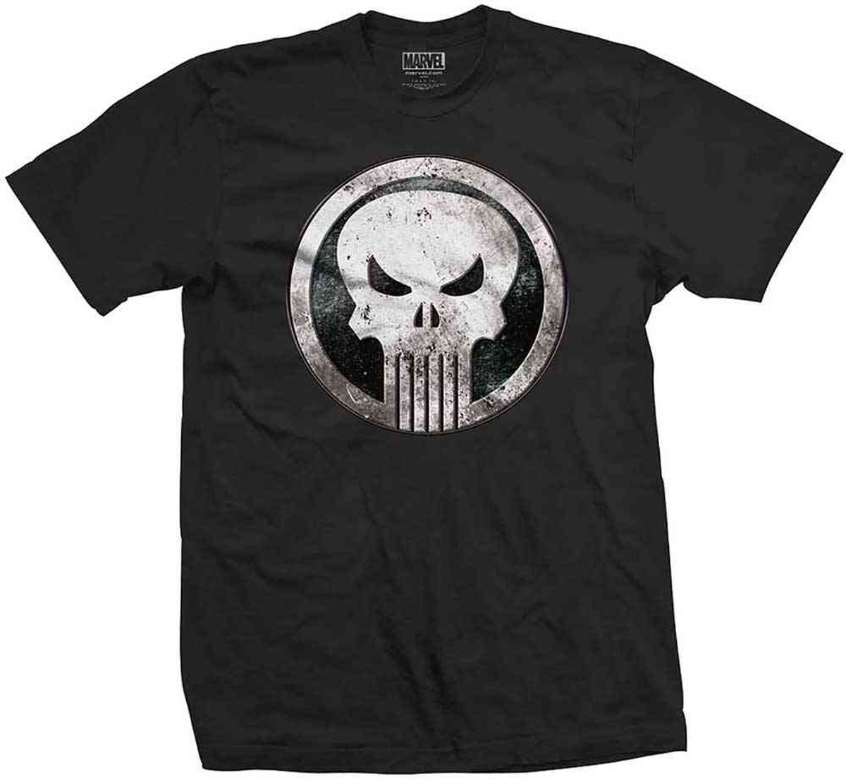 Marvel Comics - Punisher Metal Badge heren unisex T-shirt zwart - S