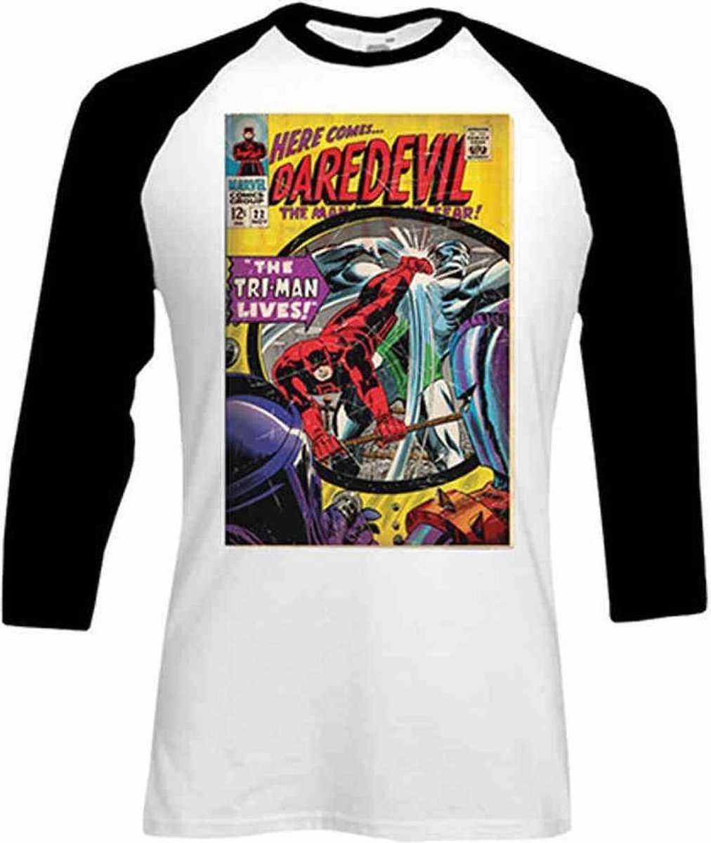 Marvel Daredevil Raglan top -XL- Daredevil Comic Wit/Zwart