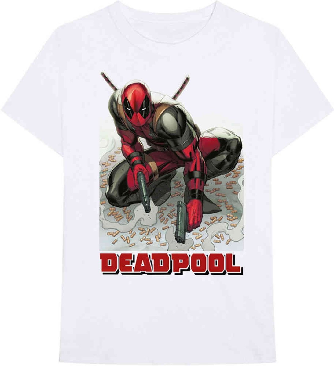 Marvel Deadpool Heren Tshirt -M- Deadpool Bullet Wit