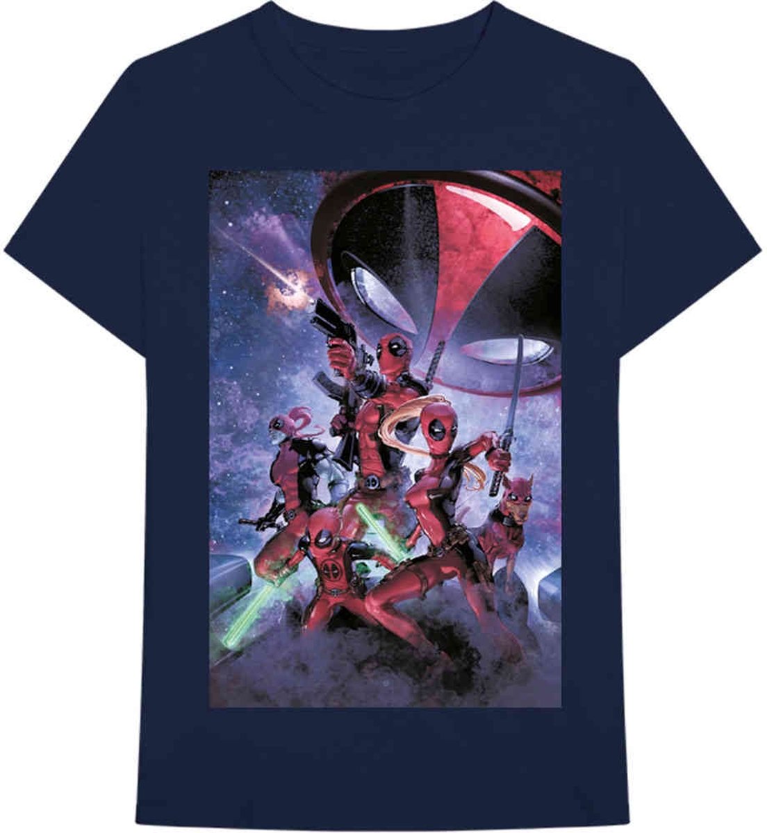 Marvel Deadpool Heren Tshirt -M- Deadpool Family Blauw