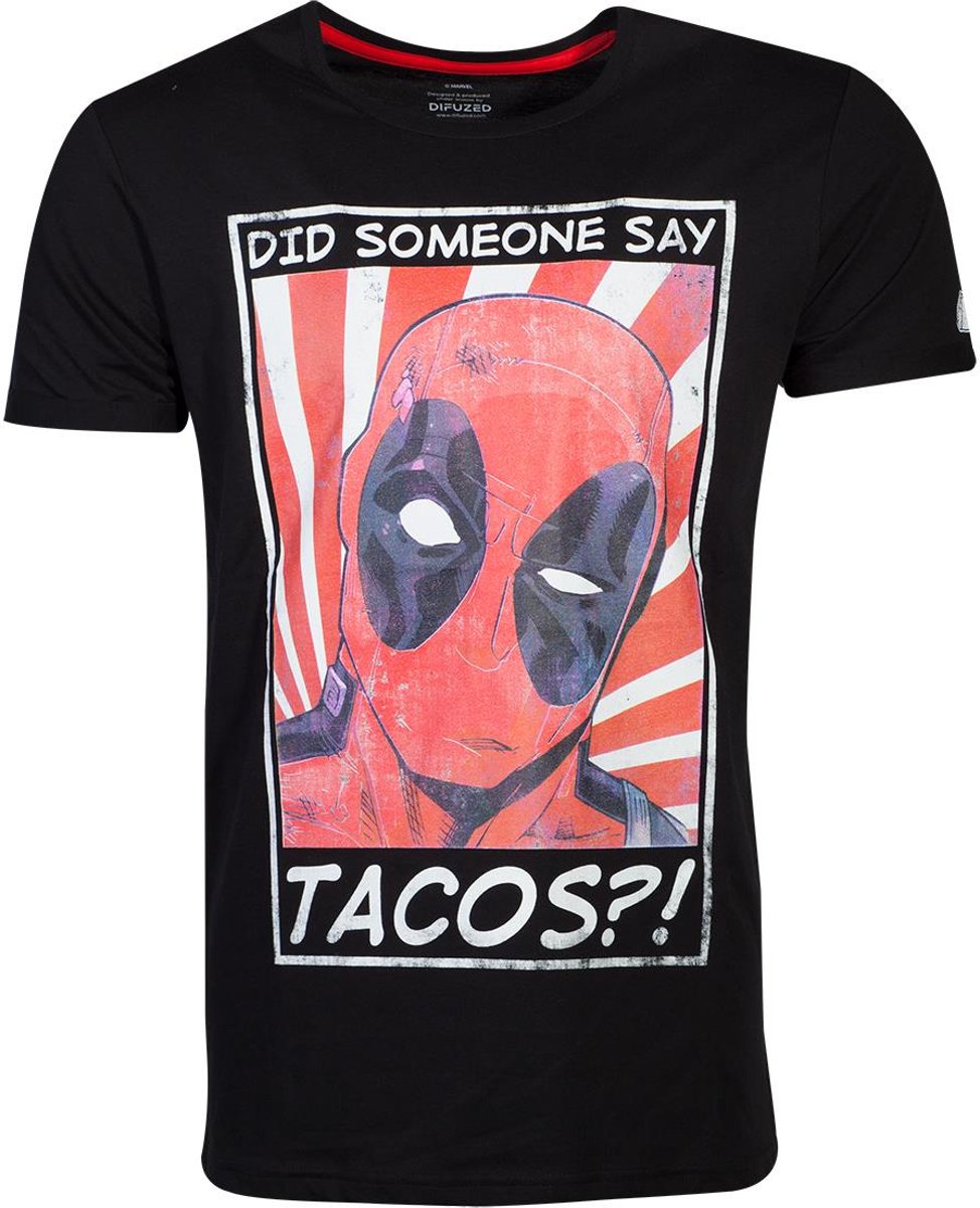 Marvel Deadpool Heren Tshirt -M- Tacos Zwart