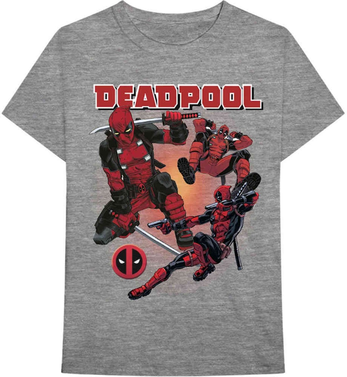 Marvel Deadpool Heren Tshirt -XL- Deadpool Collage 1 Grijs