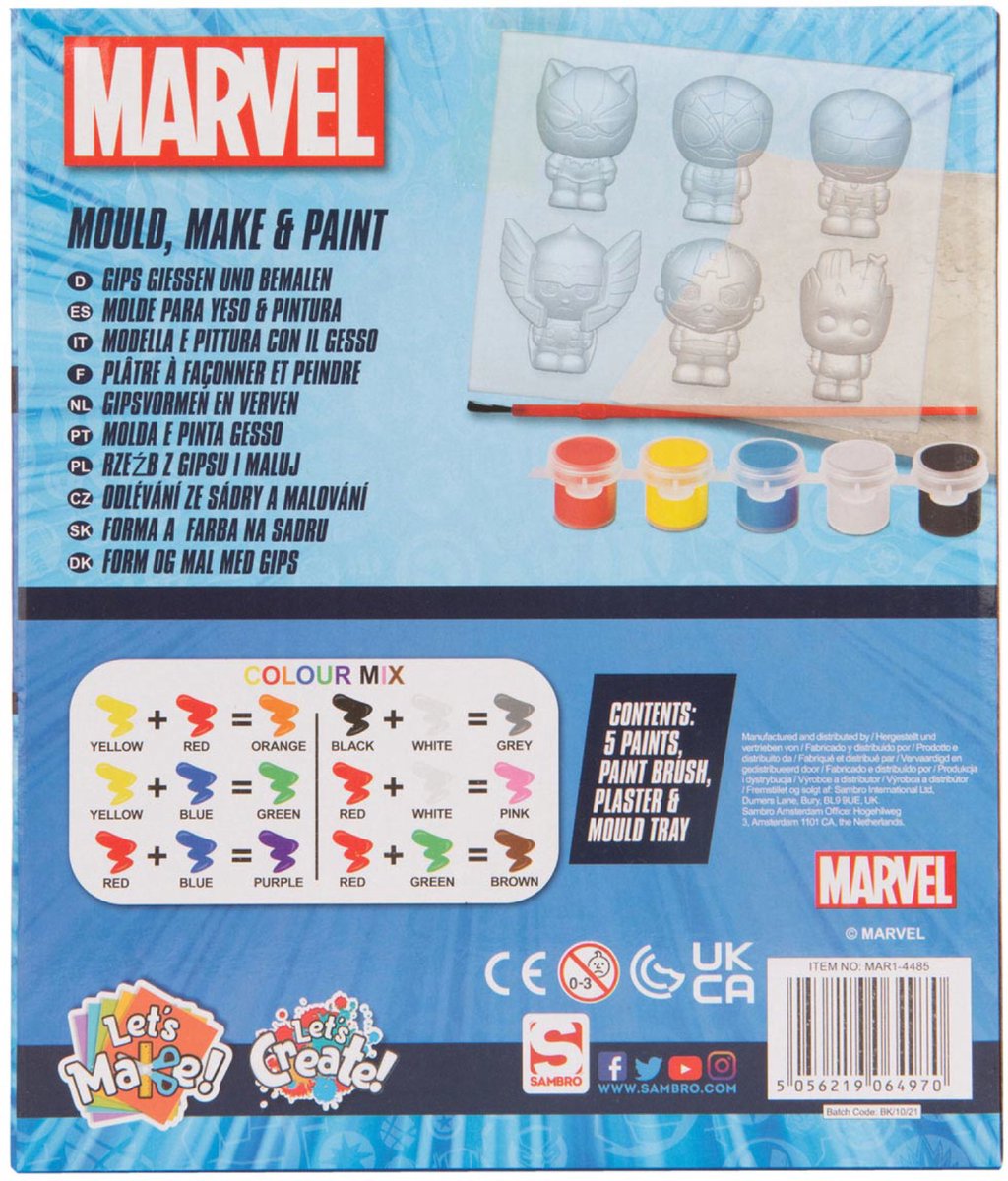 Marvel Gips Speelset - Maak je eigen sculpturen en schilder ze zelf! - XL Gips set