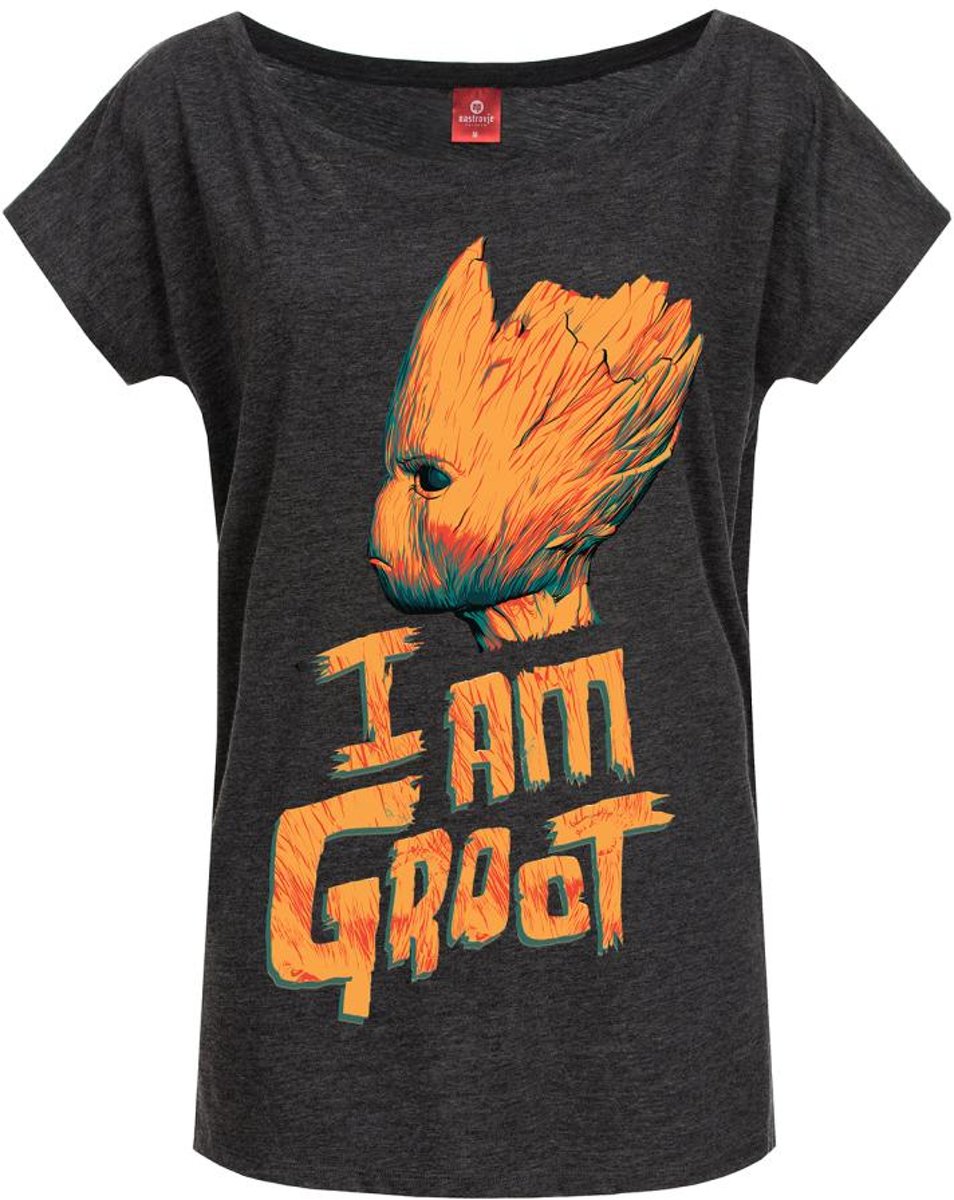 Marvel Guardians Of The Galaxy Dames Tshirt -L- I Am Groot Grijs