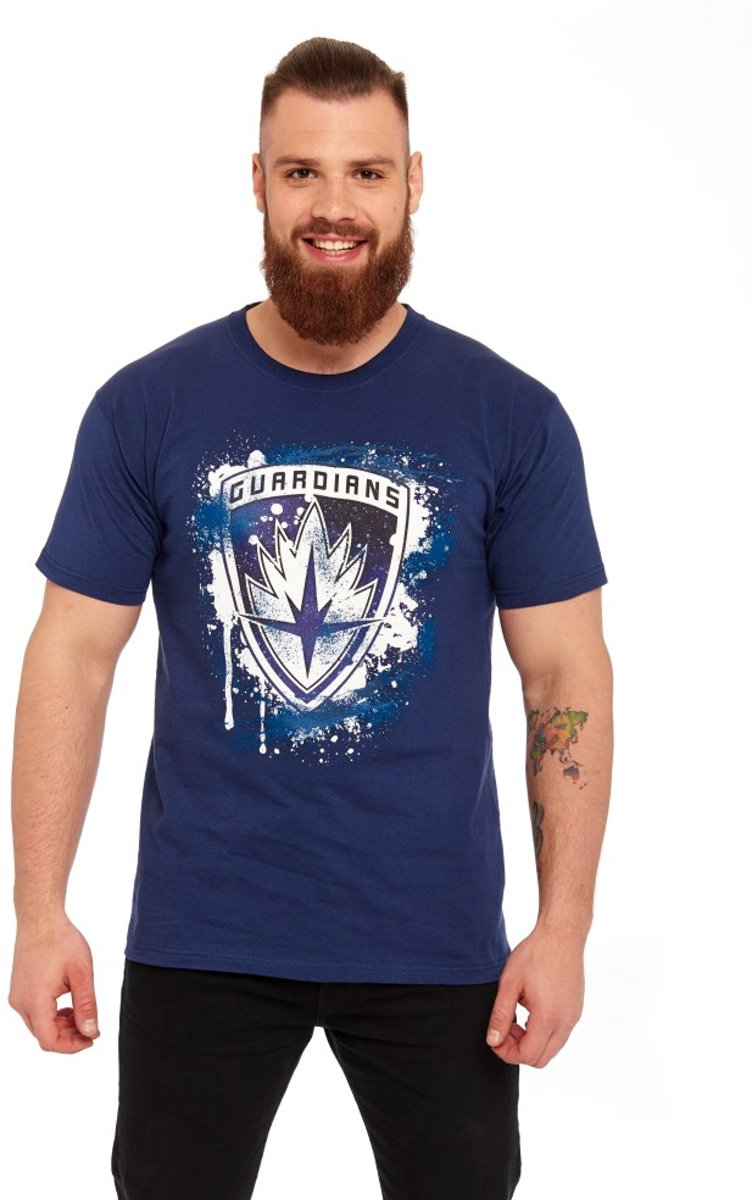 Marvel Guardians Of The Galaxy Heren Tshirt -L- Logo Blauw