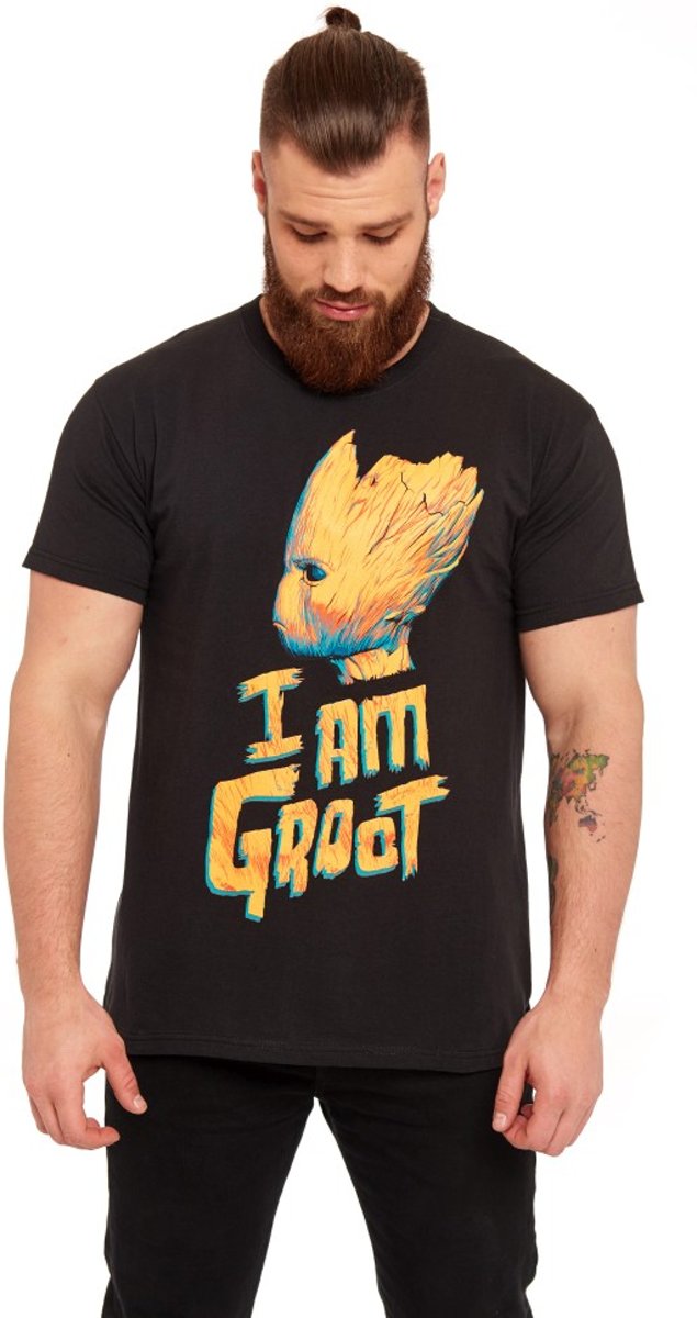 Marvel Guardians Of The Galaxy Heren Tshirt -S- I Am Groot Zwart