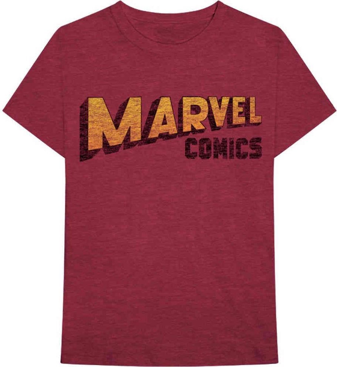 Marvel Heren Tshirt -2XL- Warped Logo Rood