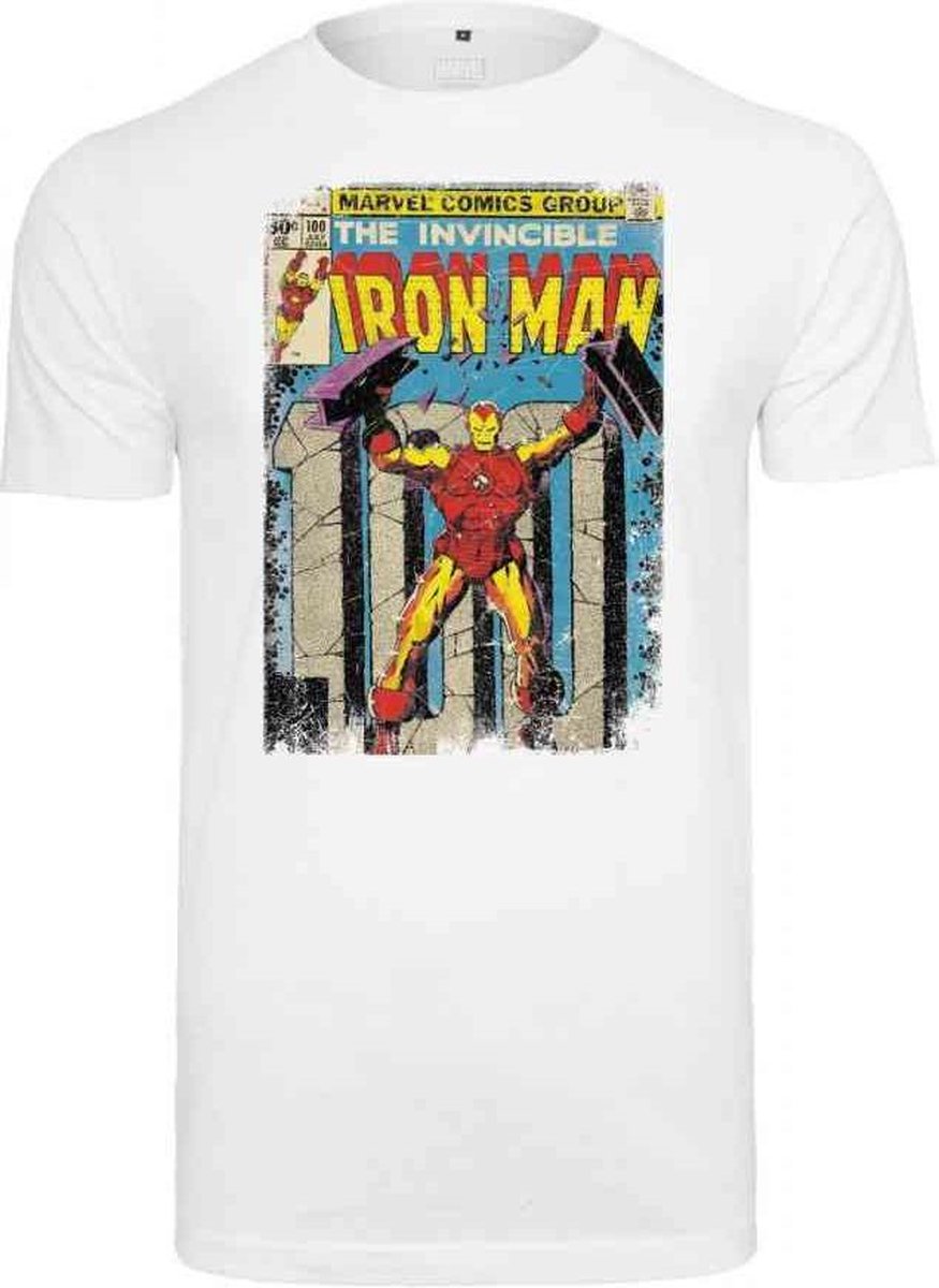 Marvel Iron Man Heren Tshirt -2XL- Iron Man Cover Wit