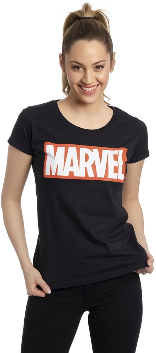 Marvel Marvel Dames Tshirt -L- Logo Zwart