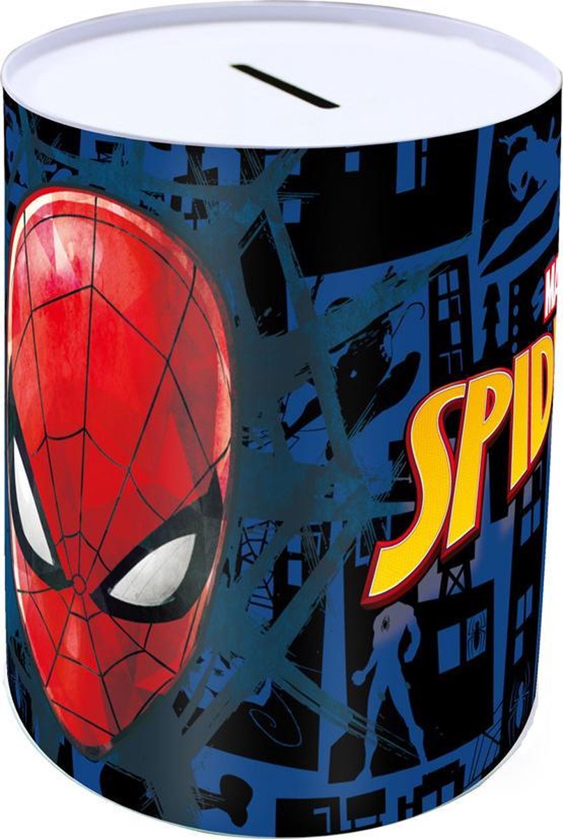 Marvel Spaarpot Spider-man Jongens 10 X 15 Cm Staal Blauw