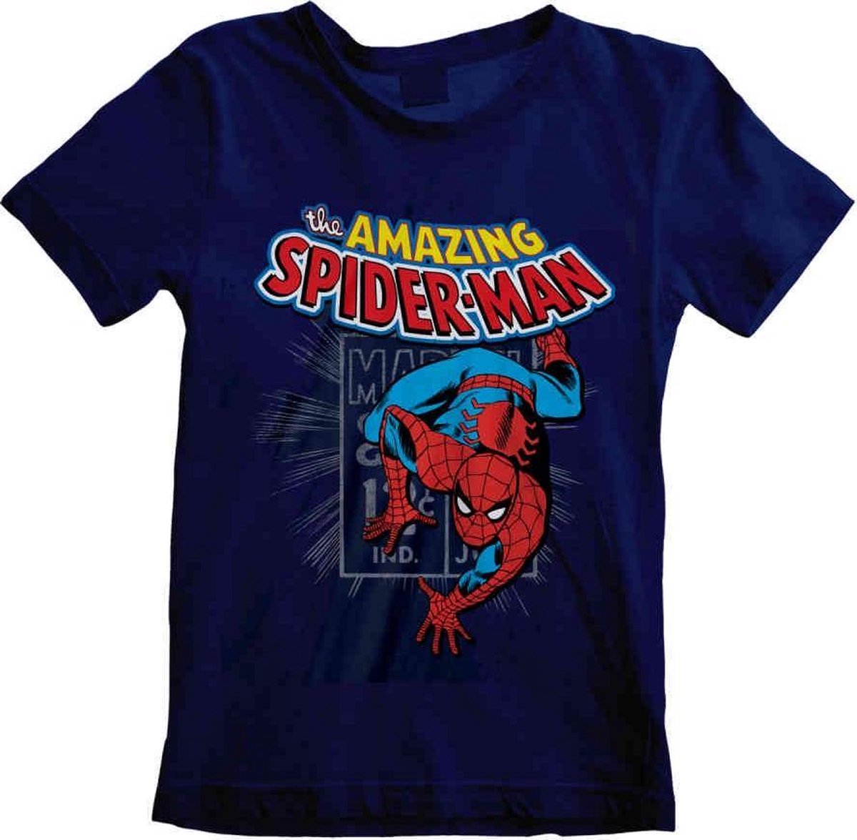 Marvel SpiderMan Kinder Tshirt -Kids tm 12 jaar- Amazing Spider-Man Blauw