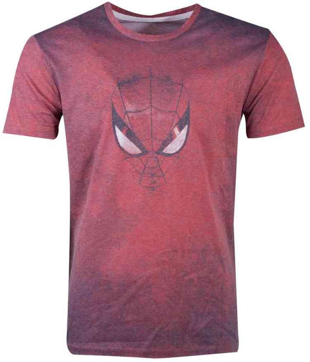 Marvel Spiderman Heren Tshirt -2XL- Acid Wash Rood