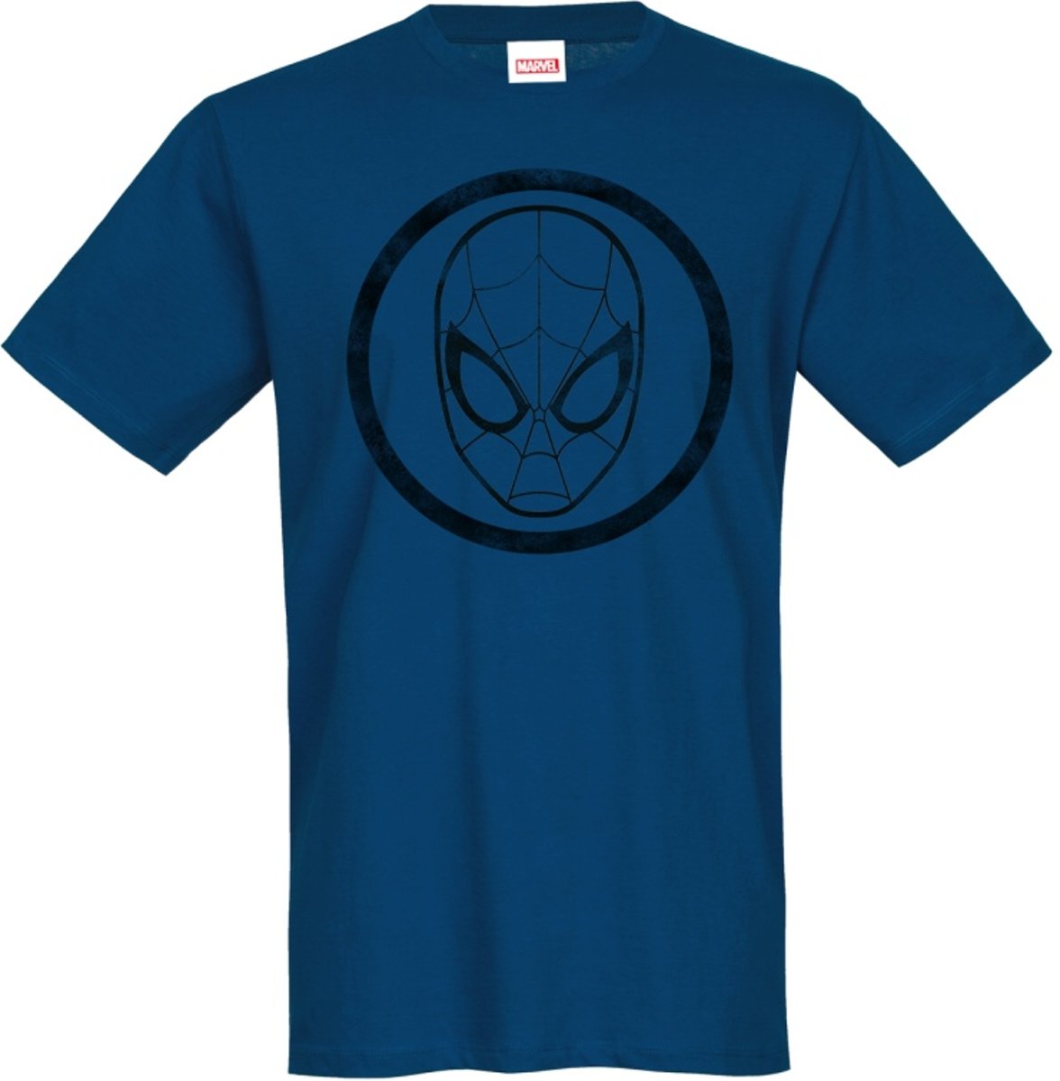 Marvel Spiderman Heren Tshirt -XXL- Symbol Blauw