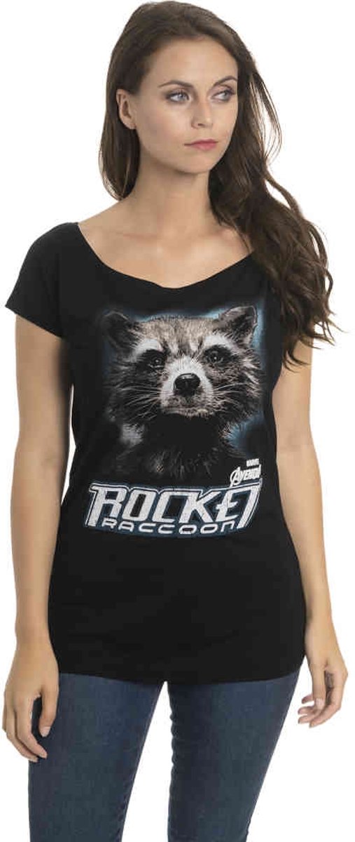 Marvel The Avengers Dames Tshirt -L- Rocket Zwart